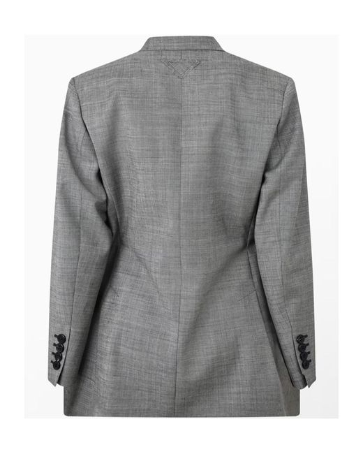 Prada Gray Double-Breasted Blazer