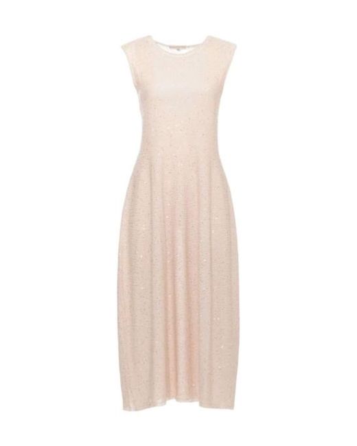 Antonelli Natural Dafne Sequinned Midi Dress