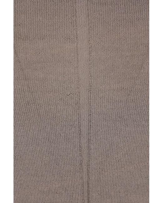 Rick Owens Gray Slashed Cropped Sweater