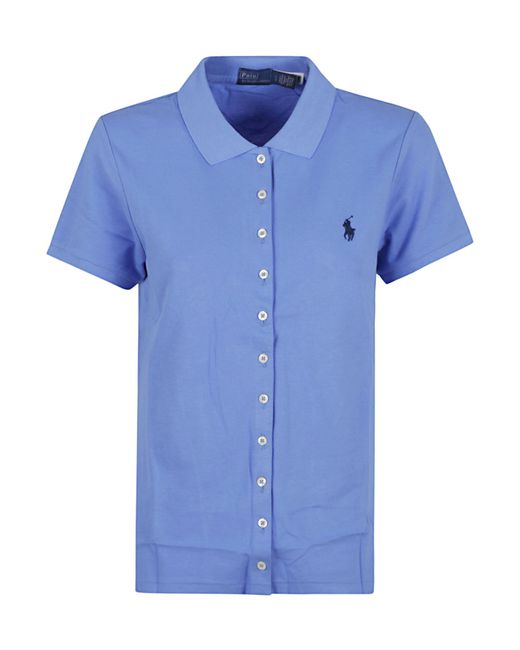 Polo Ralph Lauren Blue Buttoned-Placket Polo Shirt