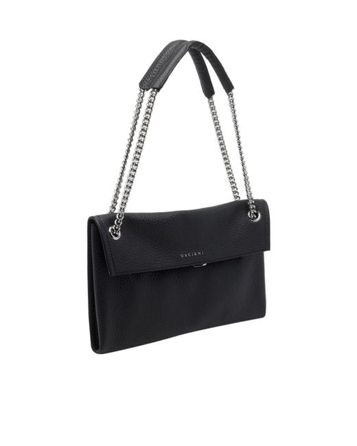 Orciani Black Flap Shoulder Bag