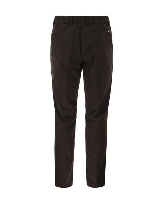 Herno Black Technical Fabric Drawstring Trousers for men