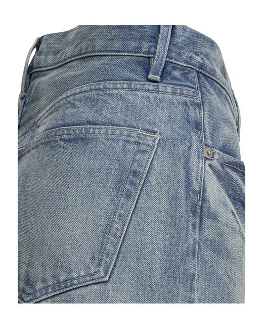 Auralee Blue High Waist Relaxed Jeans