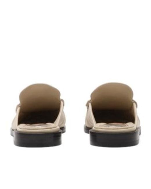 Burberry White Leather Cadet Mules