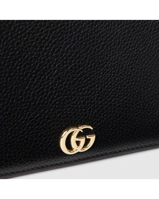 Gucci Black Gg Marmont Chain Wallet