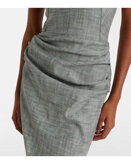 Maticevski Gray Saucy Minx Cotton Midi Dress