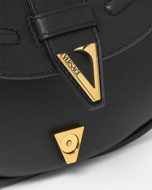 Versace Black Virtus Medium Shoulder Bag