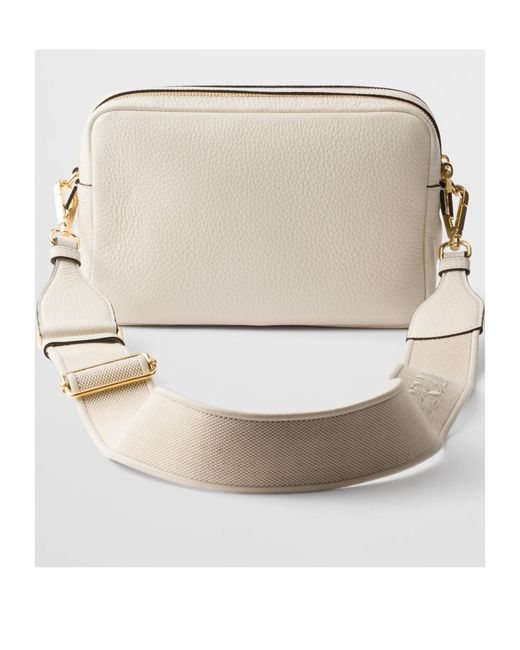 Prada Natural Small Leather Shoulder Bag