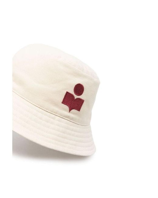 Isabel Marant White Logo-Embroidered Bucket Hat for men