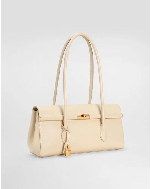 Dolce & Gabbana Natural Marlene Logo Stamp Handbag