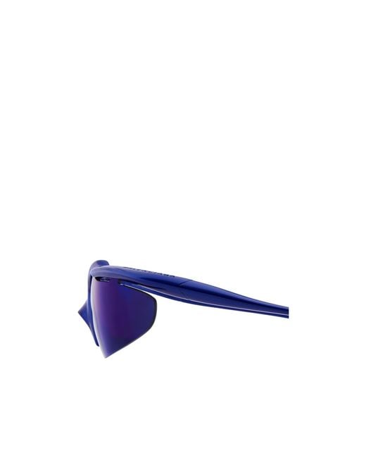 Balenciaga Blue Eyewear Wrap-Around Frame Sunglasses