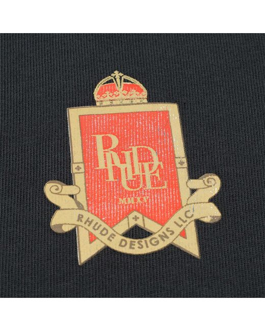 Rhude Black Côte D'Azur Logo T-Shirt for men