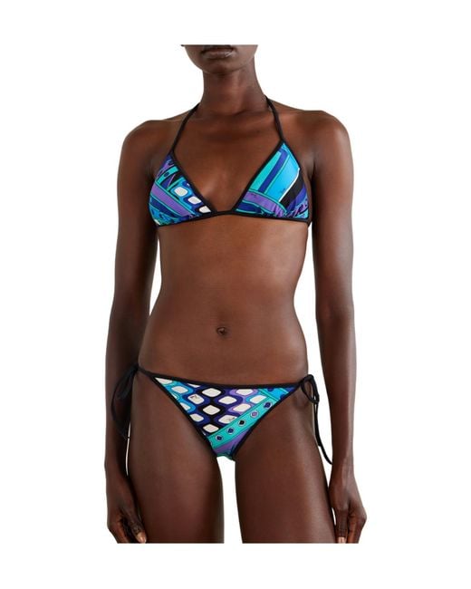 Emilio Pucci Blue Printed Bikini Briefs