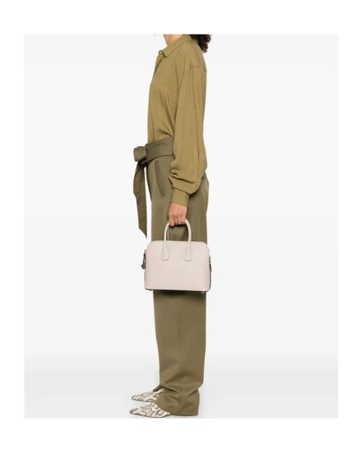 Valextra Natural Mylogo Leather Tote Bag
