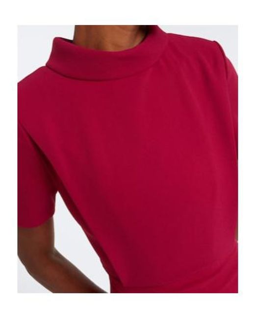 Roland Mouret Red Cady Midi Dress