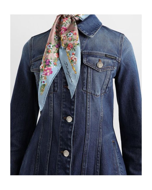 Dolce & Gabbana Blue Fitted Waist Denim Jacket