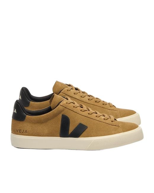 Veja Brown Lace-Up Low-Top Sneakers for men