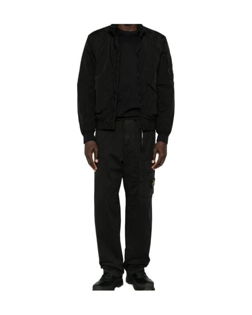 C P Company Black Lens-Detail Bomber Jacket for men