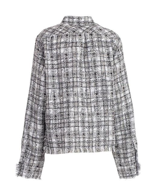 Faith Connexion Gray Plaid Tweed Casual Jacket
