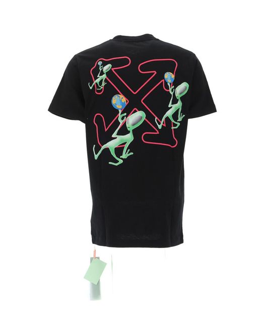 Off-White c/o Virgil Abloh Black Alien Graphic-Print T-Shirt for men