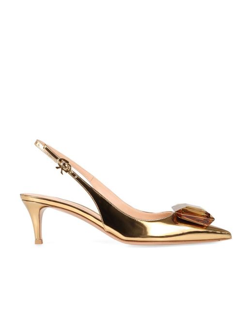 Gianvito Rossi Metallic Jaipur Slingback Pumps