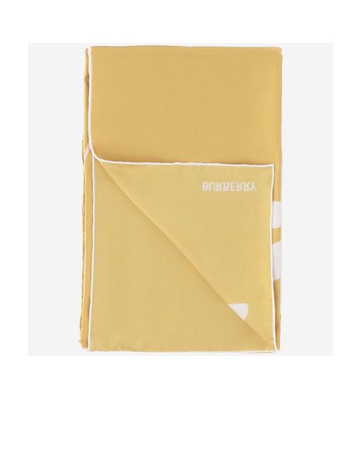 Burberry Yellow Logo Printed Square Scarf for men