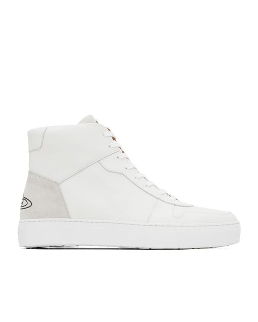Vivienne Westwood White Logo High-Top Sneakers for men