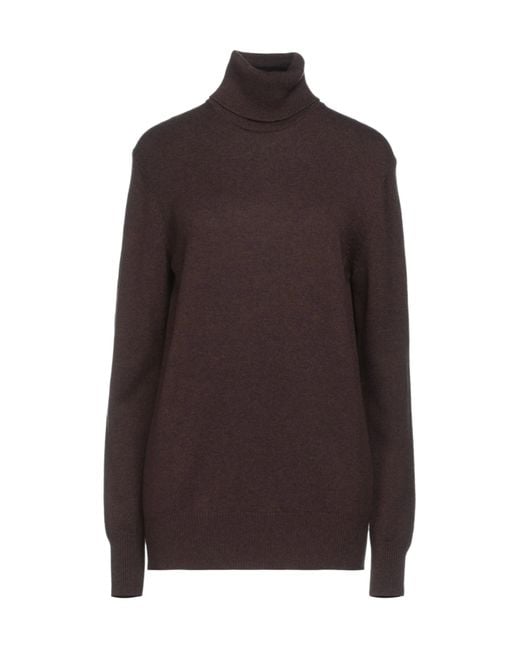 Dolce & Gabbana Brown Solid Color Long-Sleeve Turtleneck Sweater