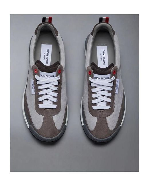 Thom Browne Gray Tech Runner Sneakers