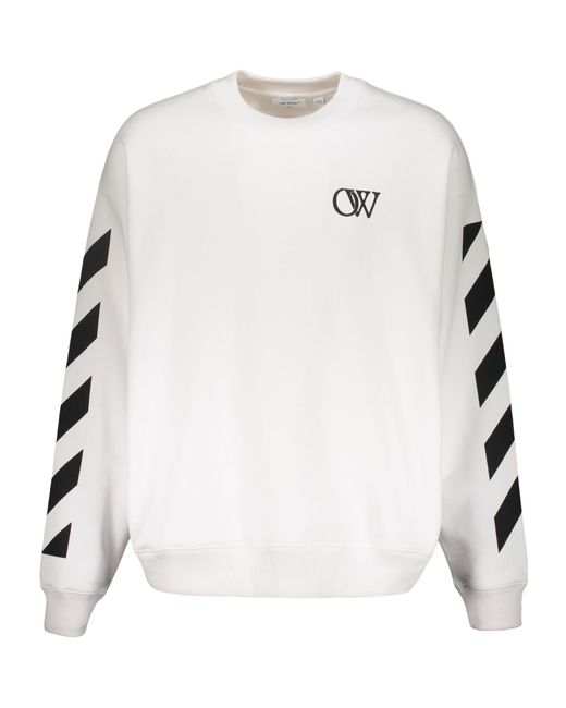 Off-White c/o Virgil Abloh White Diagonal Sleeve Logo Sweatshirt for men