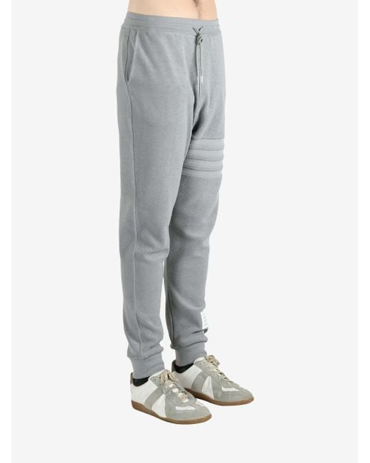 Thom Browne Gray 4-Bar Drawstring Sweatpants for men