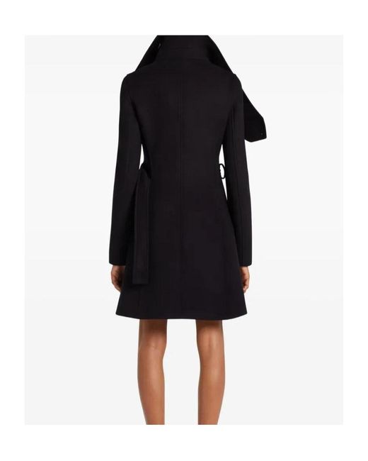 Courreges Black Courrèges Asymmetrical Belt Coat