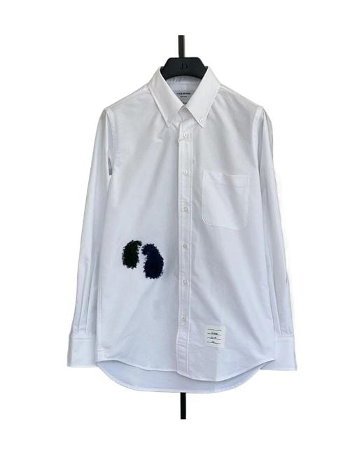 Thom Browne Blue Long-Sleeved Shirt for men