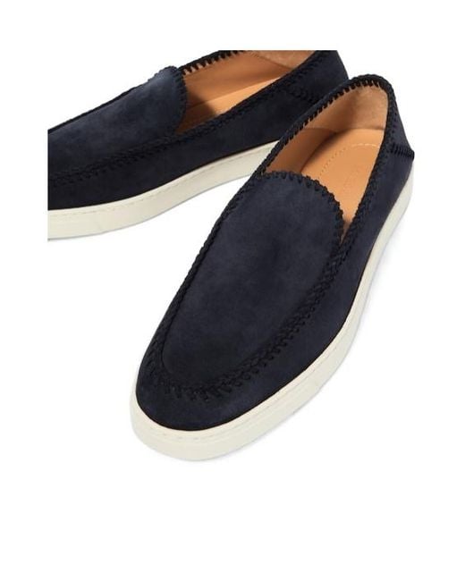 Giorgio Armani Blue Solid Color Suede Sandals for men