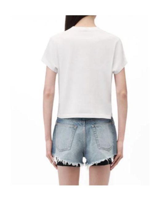 Alexander Wang White Shrunken Logo T-Shirt