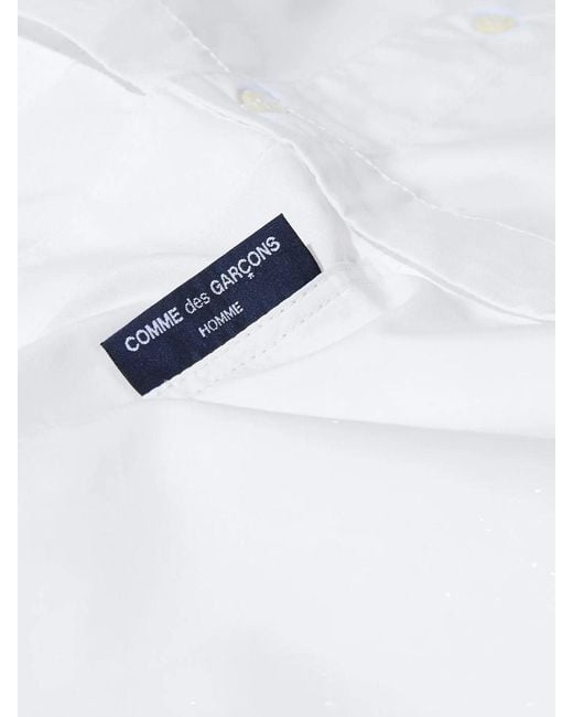 Comme des Garçons White Cotton Concealed Shirt for men