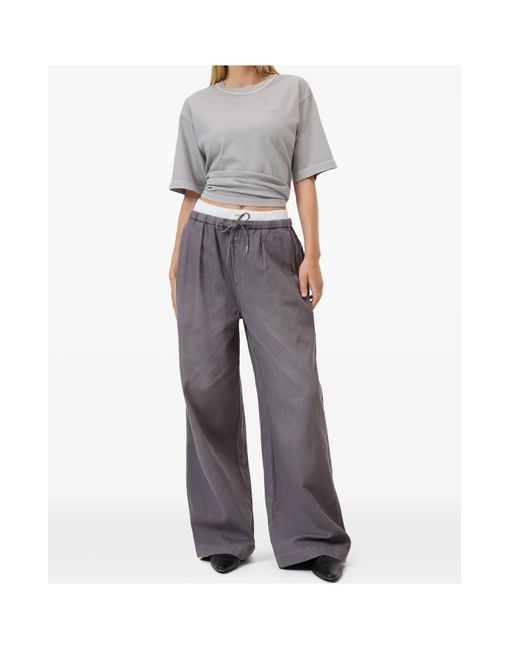 Closed Gray Trim-Detail Organic Cotton T-Shirt