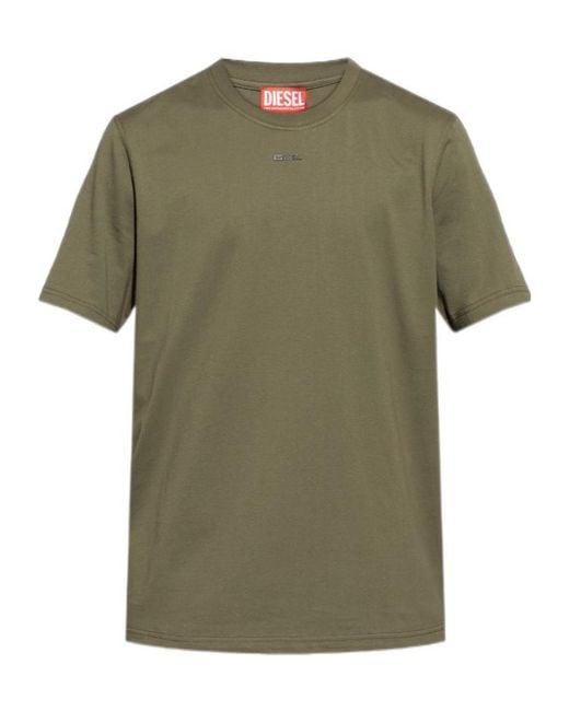 DIESEL Green T-Adjust-V6 Crewneck T-Shirt for men