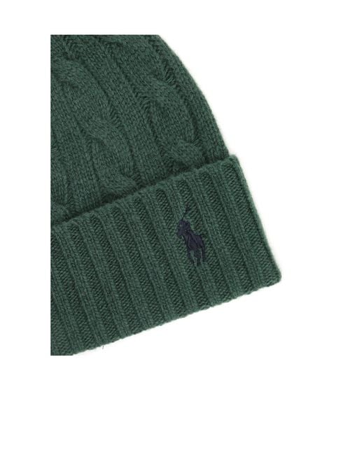 Polo Ralph Lauren Green Pony Embroidered Knitted Beanie for men