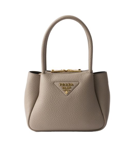 Prada Natural Liaison Mini Leather Handbag