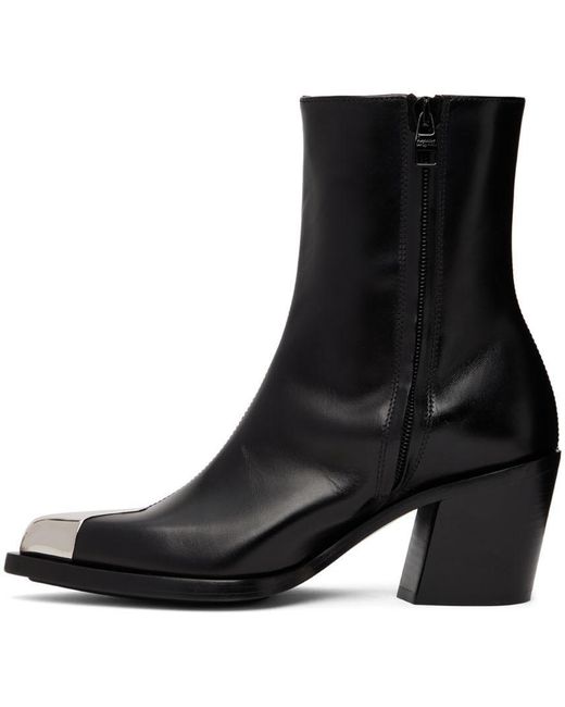 McQueen Black Pointed Toe Boots