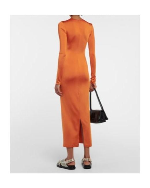 Marni Orange Jersey Midi Dress