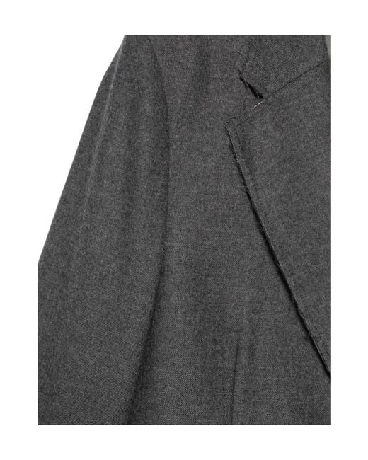 MM6 by Maison Margiela Gray Frayed-Edge Blazer