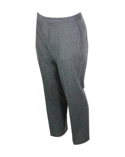 Fabiana Filippi Gray Embellished Straight Leg Trousers