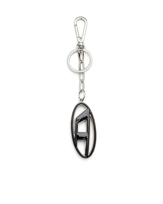 DIESEL White Cage Keyring for men