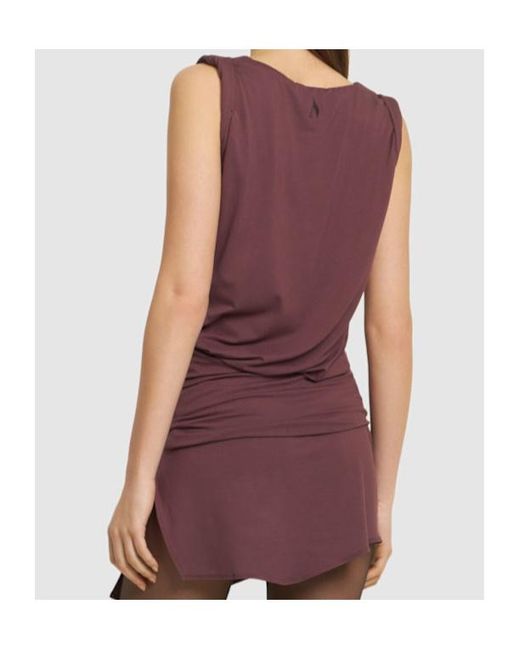 The Attico Purple Draped Sleeveless Dress