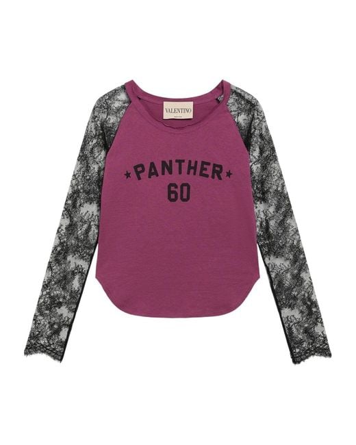 Valentino Purple Crew-Neck Long-Sleeve T-Shirt