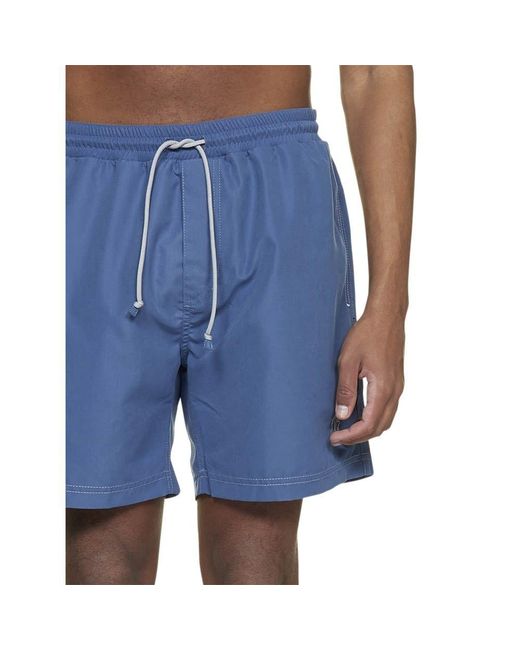 Brunello Cucinelli Blue Logo-Embroidered Swimming Shorts for men