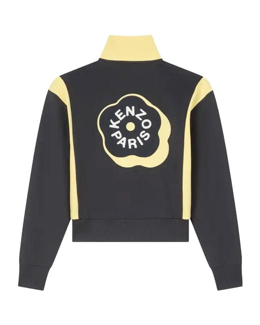 KENZO Blue Logo Detailed Zip-Up Jacket