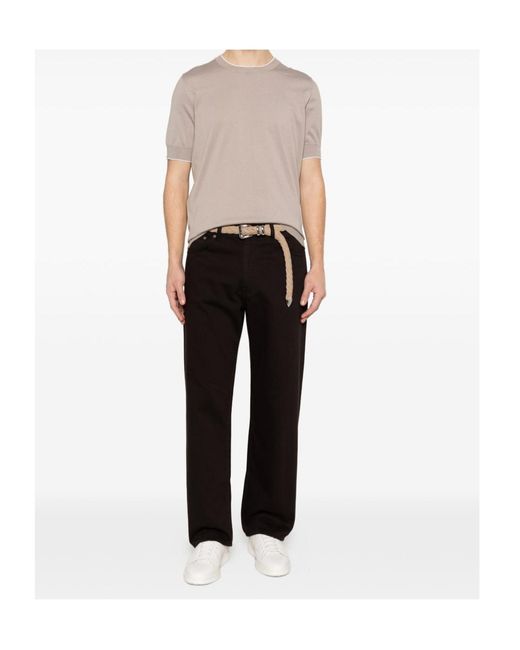 Brunello Cucinelli White Short Sleeve Crewneck T-Shirt for men